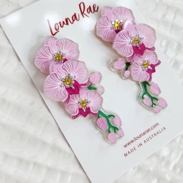 Pink Orchid Earrings