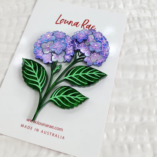 Hydrangea Brooch - Purple