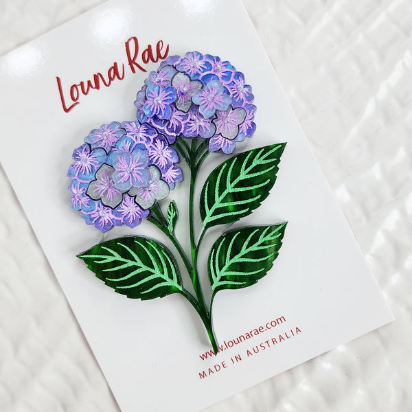 Hydrangea Brooch - Purple
