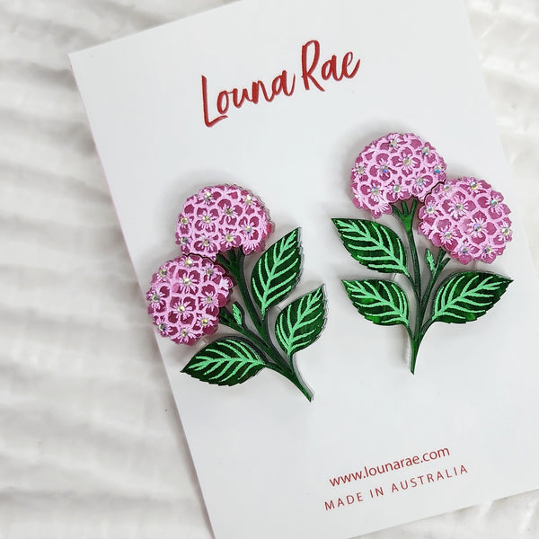 Hydrangea Earrings - Pink