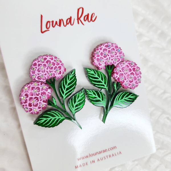 Hydrangea Earrings - Pink