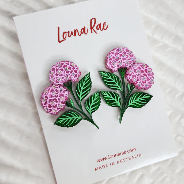 Hydrangea Earrings - Pink