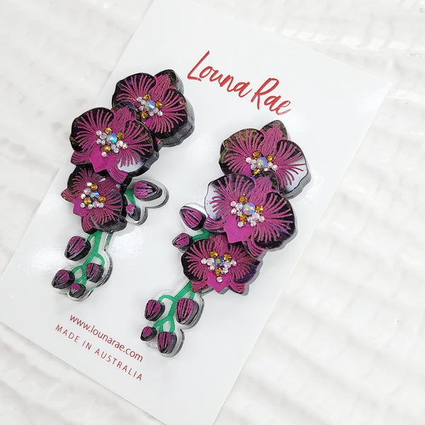 Black Orchid Earrings