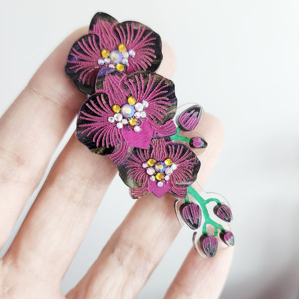 Black Orchid Earrings