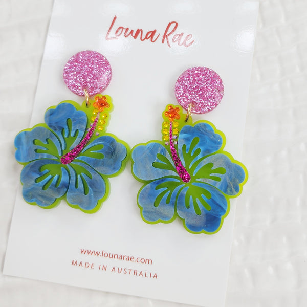 Hibiscus Dangle Earrings - 002