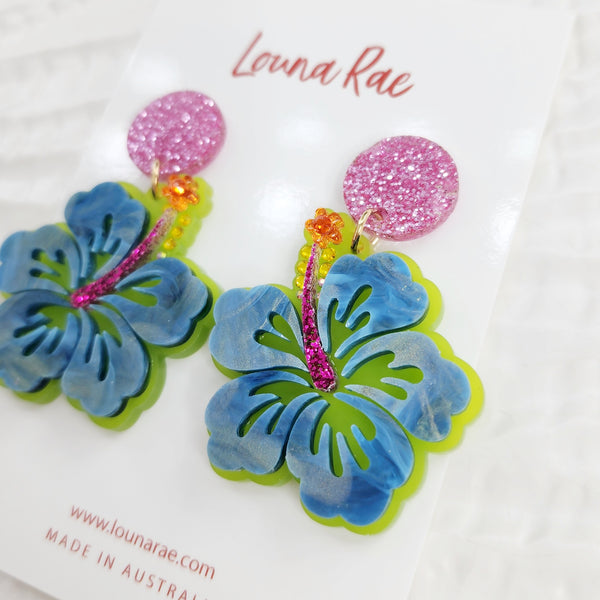 Hibiscus Dangle Earrings - 002