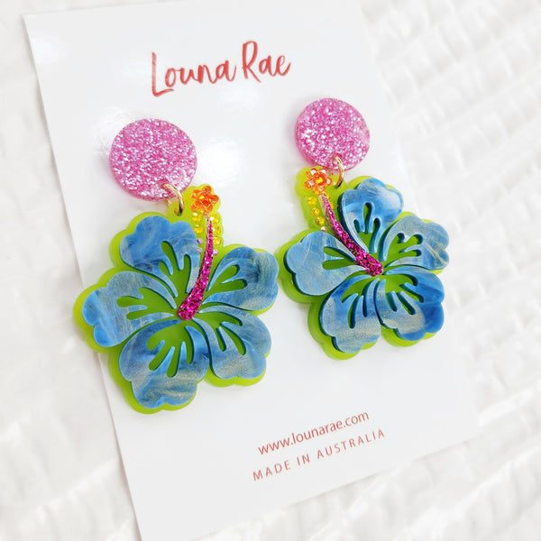 Hibiscus Dangle Earrings - 002