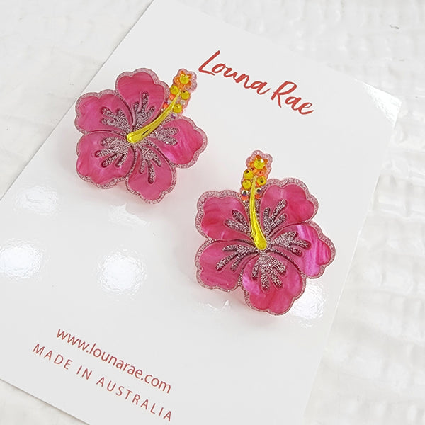 Hibiscus Stud Earrings - 001