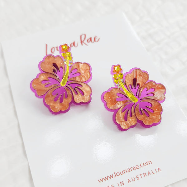 Hibiscus Stud Earrings - 003