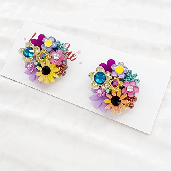 Flower Bouquet Stud Earrings - 015