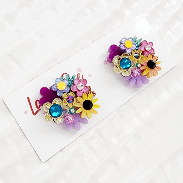 Flower Bouquet Stud Earrings - 015