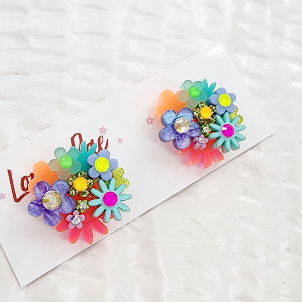 Flower Bouquet Stud Earrings - 016