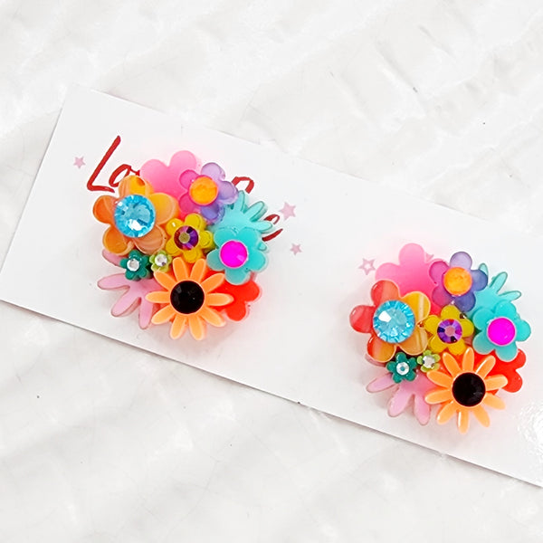 Flower Bouquet Stud Earrings - 018
