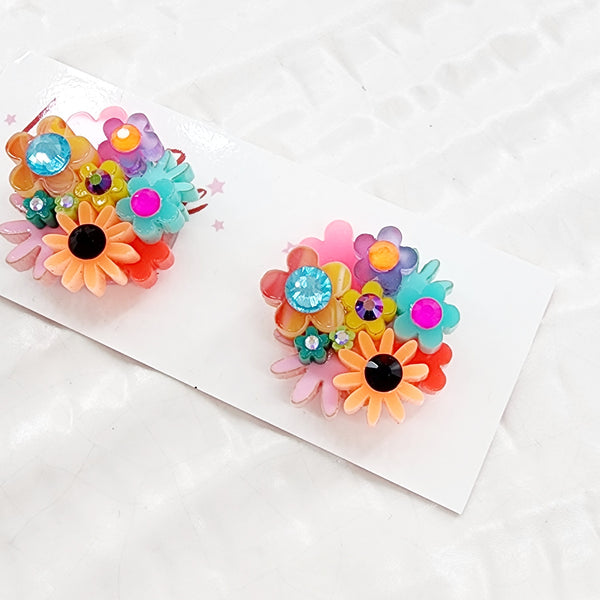 Flower Bouquet Stud Earrings - 018