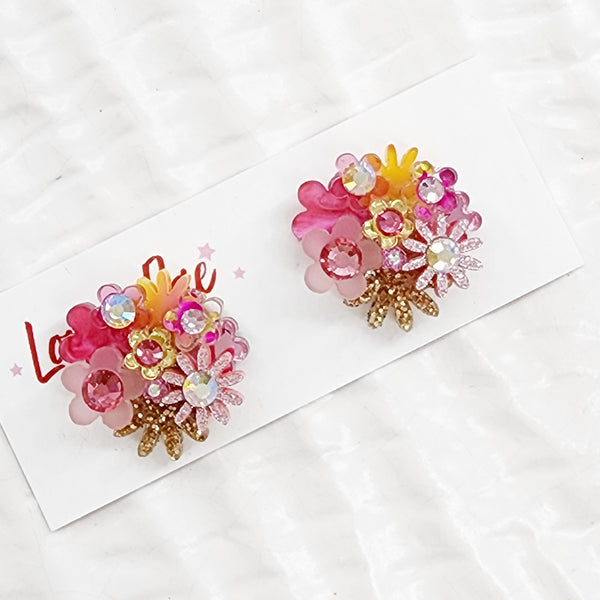 Flower Bouquet Stud Earrings - 020