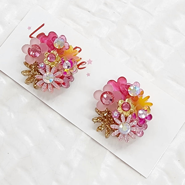 Flower Bouquet Stud Earrings - 020
