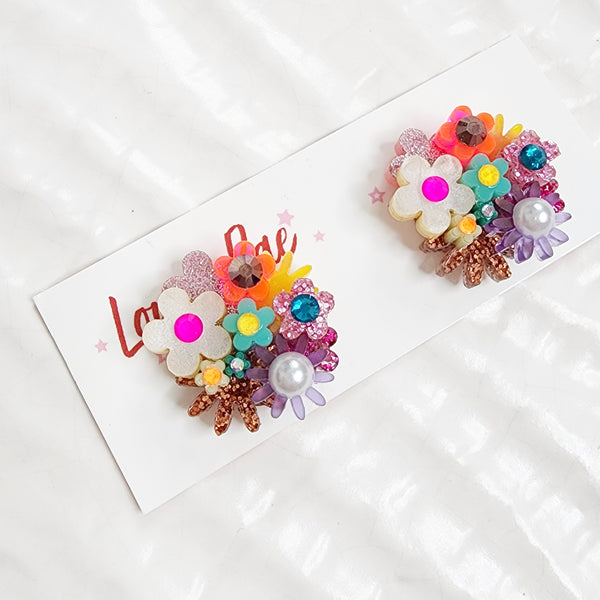 Flower Bouquet Stud Earrings - 025
