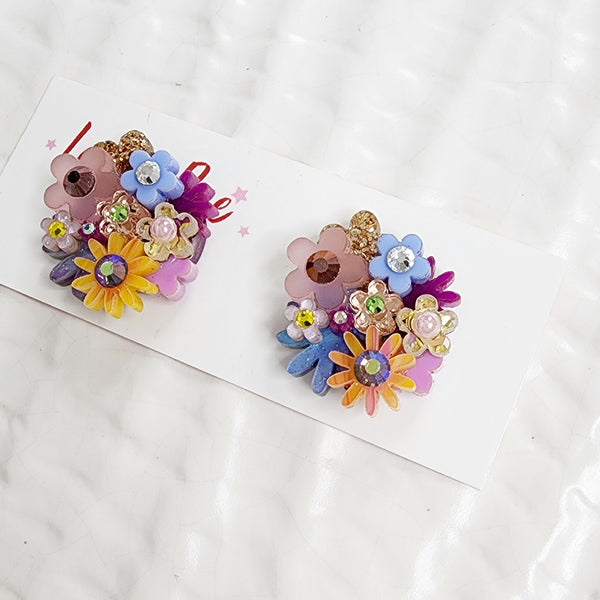 Flower Bouquet Stud Earrings - 023