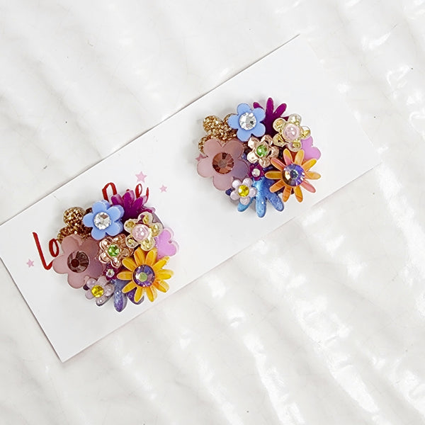 Flower Bouquet Stud Earrings - 023