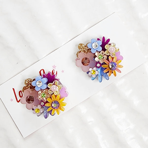 Flower Bouquet Stud Earrings - 023