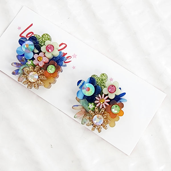 Flower Bouquet Stud Earrings - 028