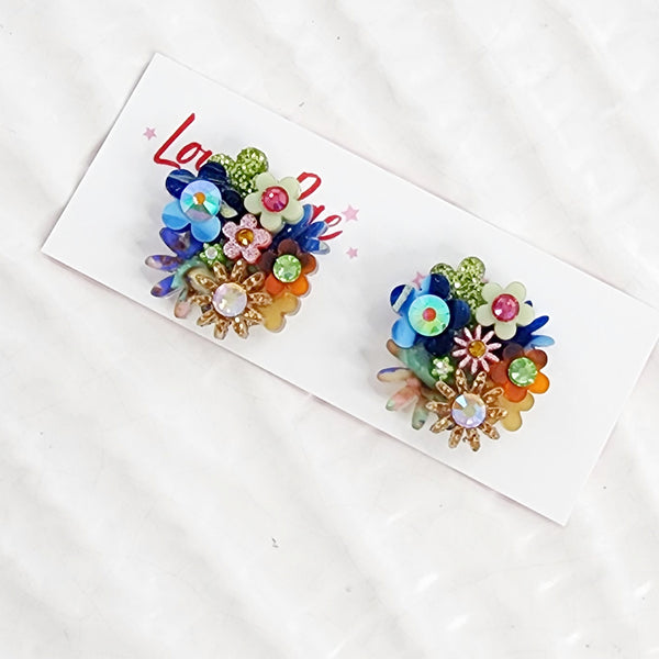 Flower Bouquet Stud Earrings - 028