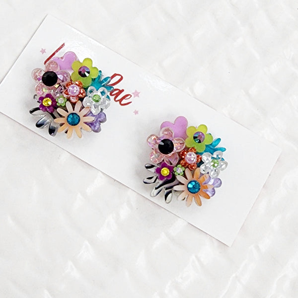 Flower Bouquet Stud Earrings - 035