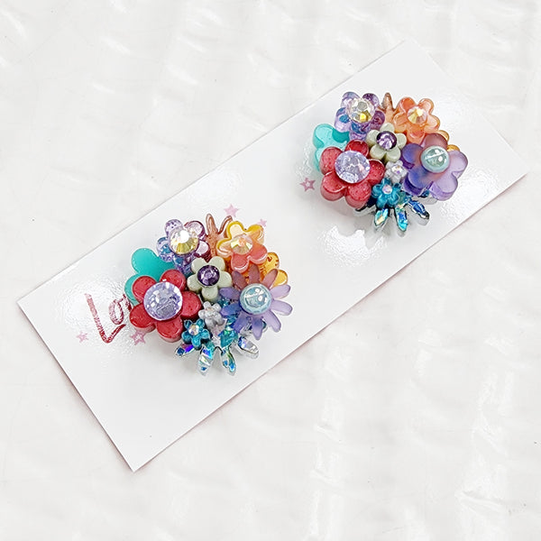 Flower Bouquet Stud Earrings - 034
