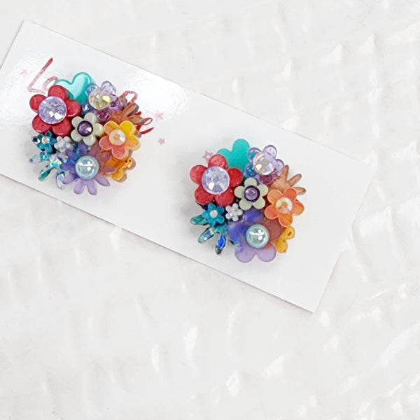 Flower Bouquet Stud Earrings - 034
