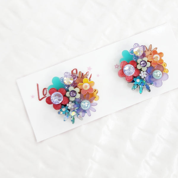 Flower Bouquet Stud Earrings - 034