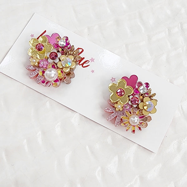 Flower Bouquet Stud Earrings - 033