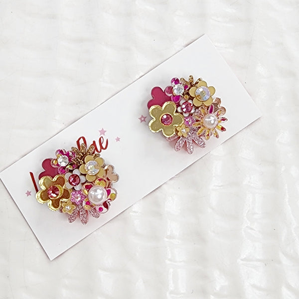 Flower Bouquet Stud Earrings - 033