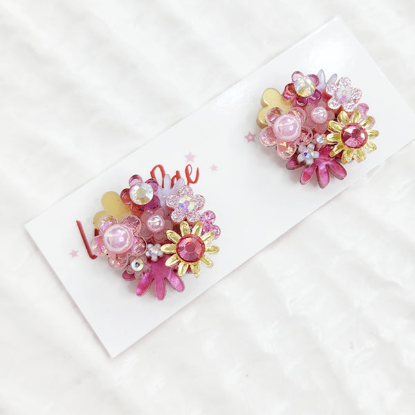 Flower Bouquet Stud Earrings - 011