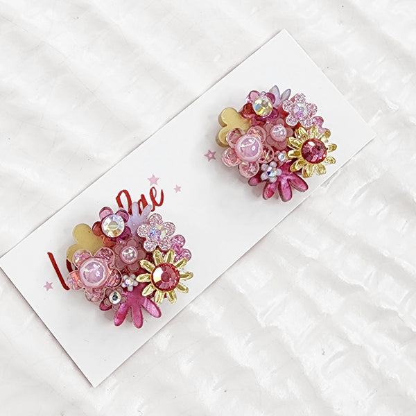 Flower Bouquet Stud Earrings - 011