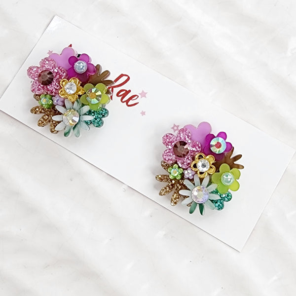 Flower Bouquet Stud Earrings - 015