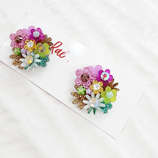 Flower Bouquet Stud Earrings - 015