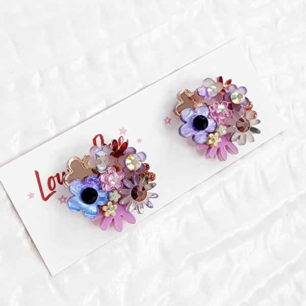Flower Bouquet Stud Earrings - 017