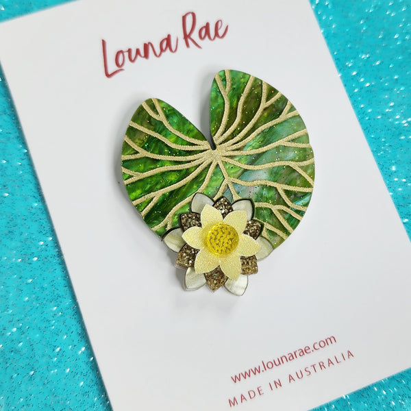 Water Lily Brooch - Yellow - Smaller