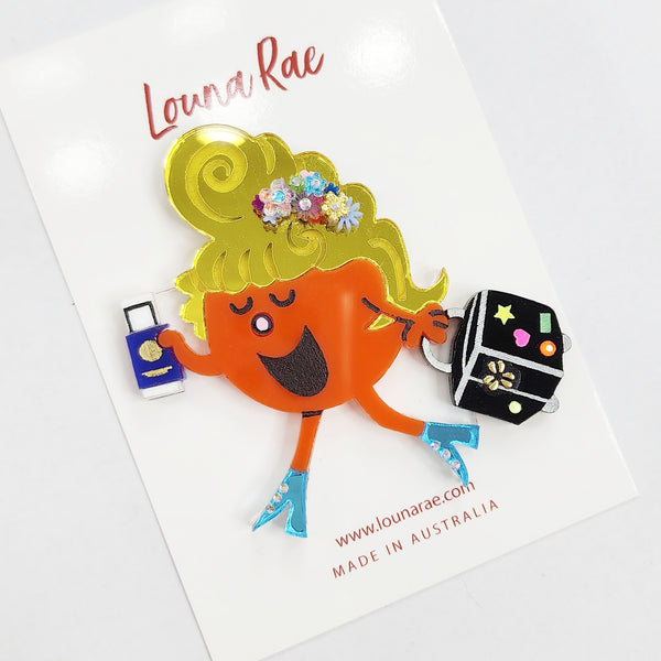Lil Miss Loves To Travel Brooch
