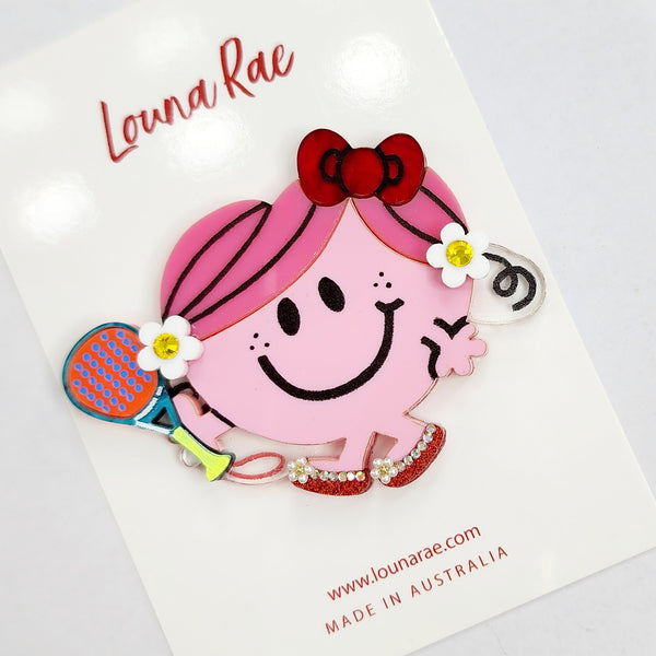 Lil Miss Loves to Play Padel Brooch