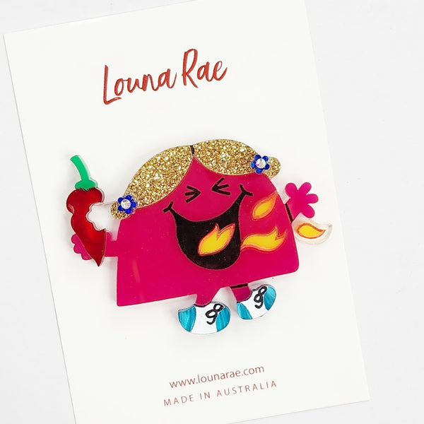 Lil Miss Loves Spicy Food Brooch
