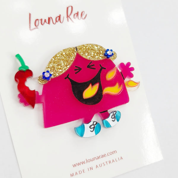 Lil Miss Loves Spicy Food Brooch