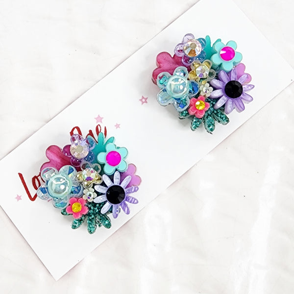 Flower Bouquet Stud Earrings - 013
