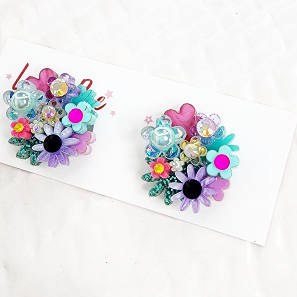 Flower Bouquet Stud Earrings - 013
