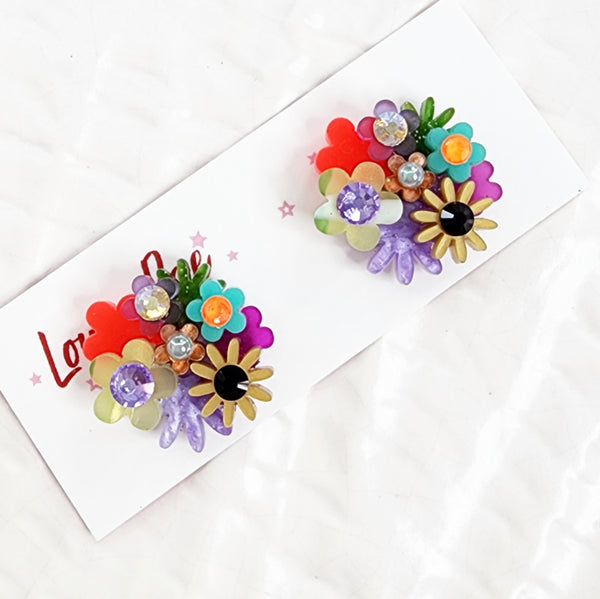 Flower Bouquet Stud Earrings - 014