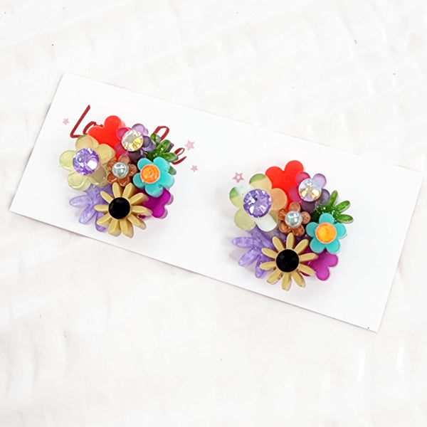 Flower Bouquet Stud Earrings - 014