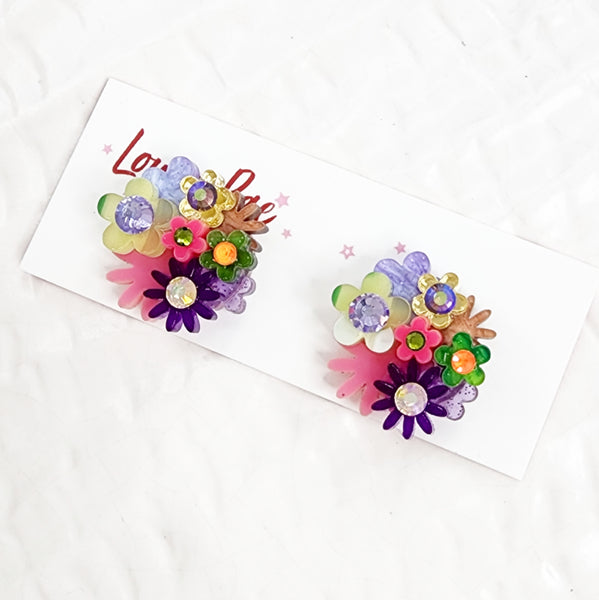 Flower Bouquet Stud Earrings - 015