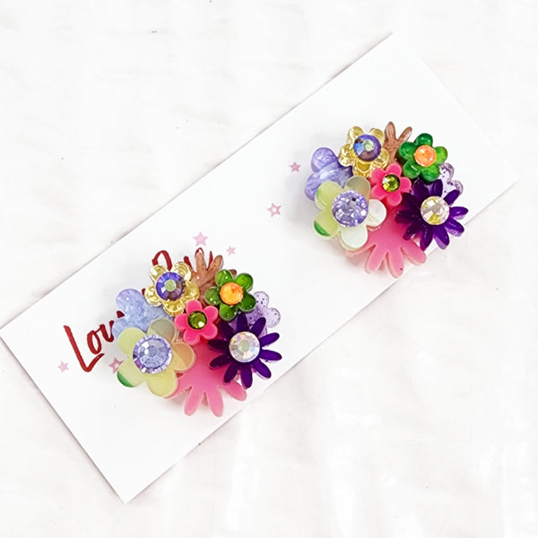 Flower Bouquet Stud Earrings - 015