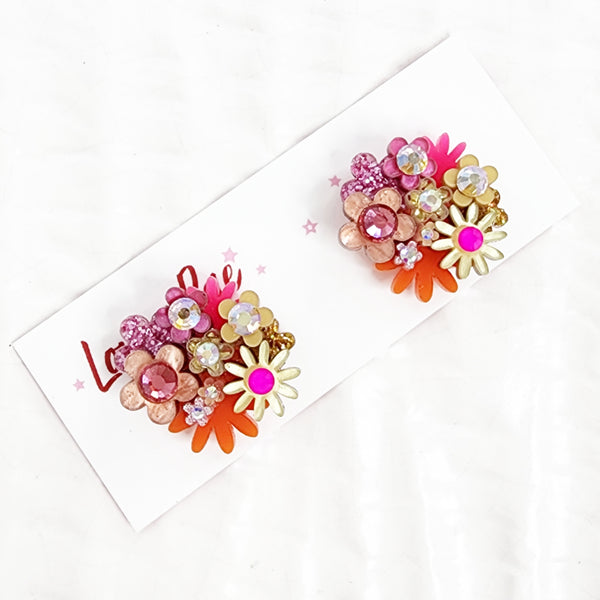 Flower Bouquet Stud Earrings - 019