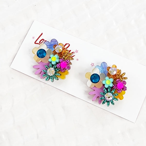 Flower Bouquet Stud Earrings - 020